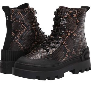 Sam Edelman Combat Boots - Warm Taupe Snake print